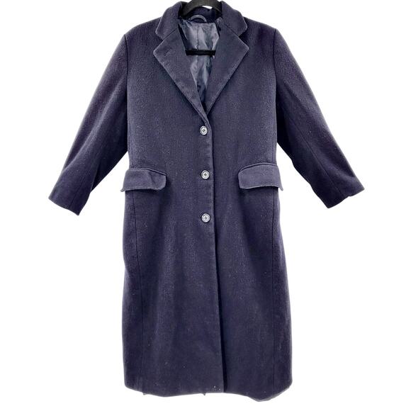 Vtg 90's Continental Airlines R&R Uniforms Blue 100% Pure Wool Trench Coat Sz 4R - Picture 1 of 10